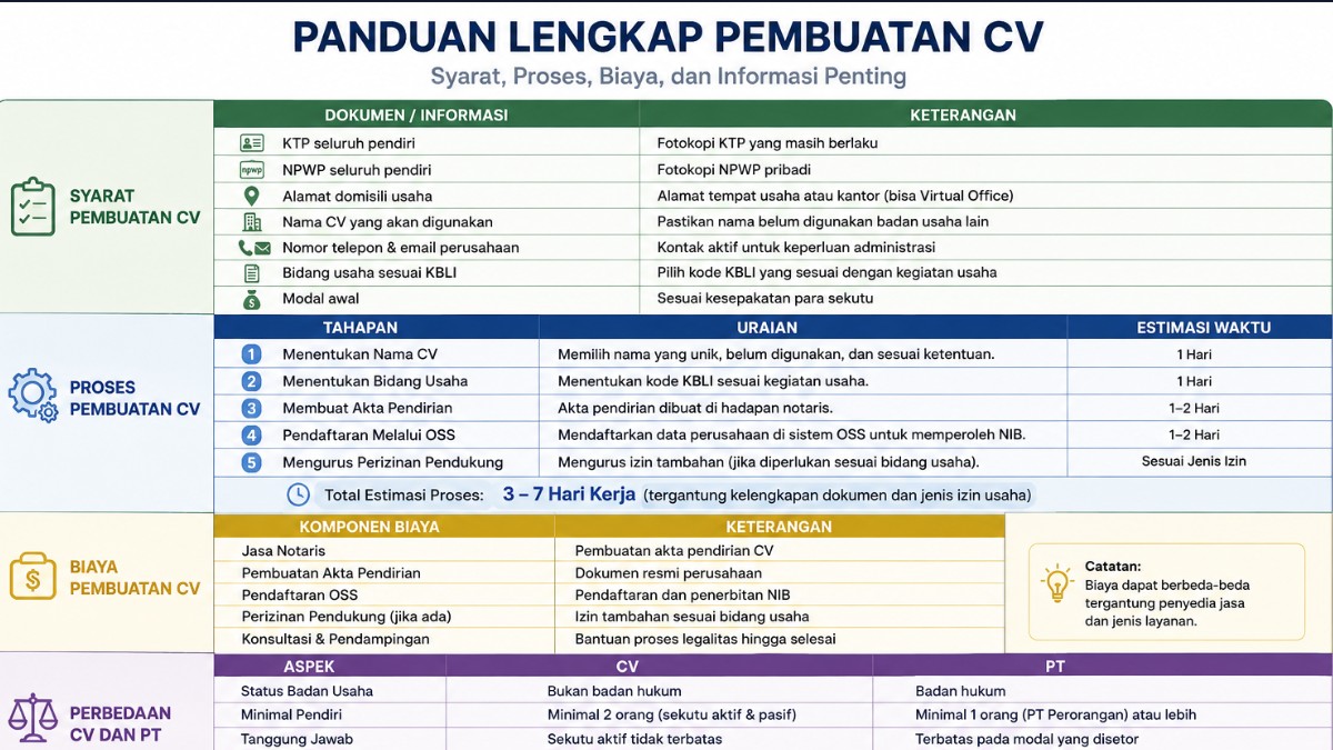 Panduan pembuatan CV